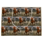 Thoroughbred Champion Racehorse Wins Race ラージペーパーバッグ (正面)