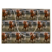 Thoroughbred Champion Racehorse Wins Race ラージペーパーバッグ (裏面)