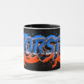 Thorsten Vorname Name Graffiti blue orange Tasse マグカップ (中央)