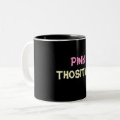 Thositiveのピンクのマグ ツートーンマグカップ (正面左)