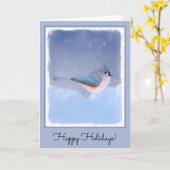 Thoted Titmouse絵画's - Bird Artオリジナル カード (黄色い花)