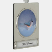 Thoted Titmouse絵画's - Bird Artオリジナル シルバープレートバナーオーナメント (右)