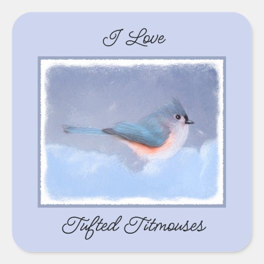Thoted Titmouse絵画's - Bird Artオリジナル スクエアシール (正面)