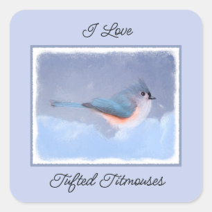 Thoted Titmouse絵画's - Bird Artオリジナル スクエアシール
