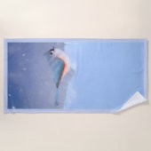 Thoted Titmouse絵画's - Bird Artオリジナル ビーチタオル (正面)
