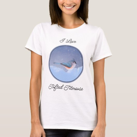 Thoted Titmouse絵画's - Bird Artオリジナル Tシャツ (正面)