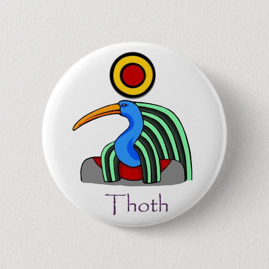 Thoth – 古代エジプトの神のバッジ 缶バッジ (正面)