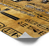 Thoth - Djhuty Egytian神 – 金ゴールドと真珠 ポスター (角)