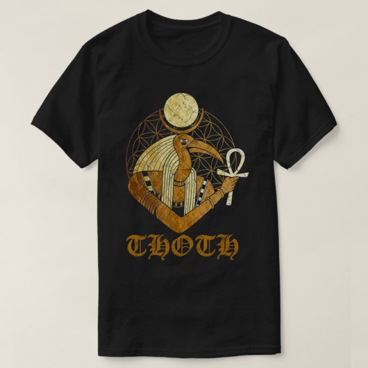 THOTH  Egyptian God Of Moon Science And believe i  Tシャツ (デザイン正面)