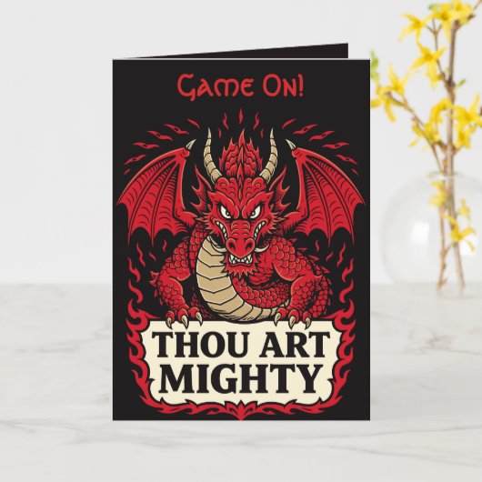 Thou Art Mighty Red Dragon Proclamation カード (黄色い花)
