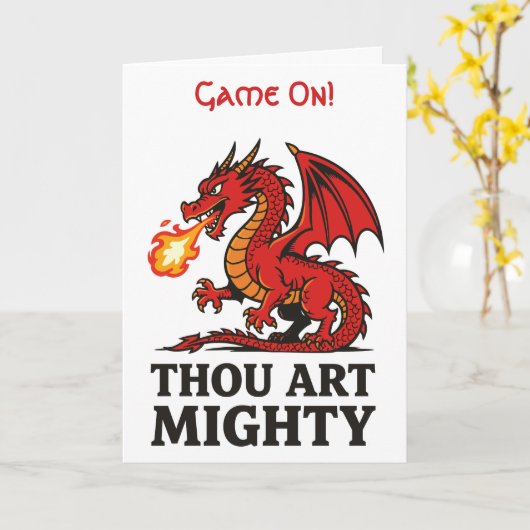 Thou Art Mighty Red Dragon With Fire Breath カード (黄色い花)
