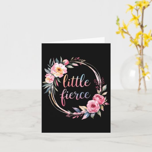 Though She Be But Little She Is Fierce Insrational カード (黄色い花)