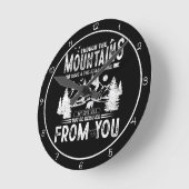 Though The Mountains Move Christian Art ラウンド壁時計 (傾斜)