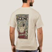 Thoughtcrime Scene Dystopian Surrealist Warning Tシャツ (裏面)