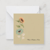 Thoughtful Floral Sunflower Flat Note Card ノートカード (正面)