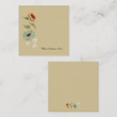 Thoughtful Floral Sunflower Flat Note Card ノートカード (正面/裏面)