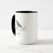 Thoughtful Nordic Raven Nature Lover Monogram Gift マグカップ (正面左)