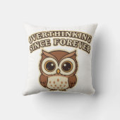 Thoughtful Retro Owl Square Comfort Pillow クッション (裏面)