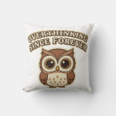 Thoughtful Retro Owl Square Comfort Pillow クッション (正面)