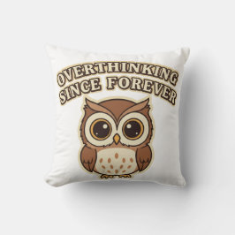 Thoughtful Retro Owl Square Comfort Pillow クッション