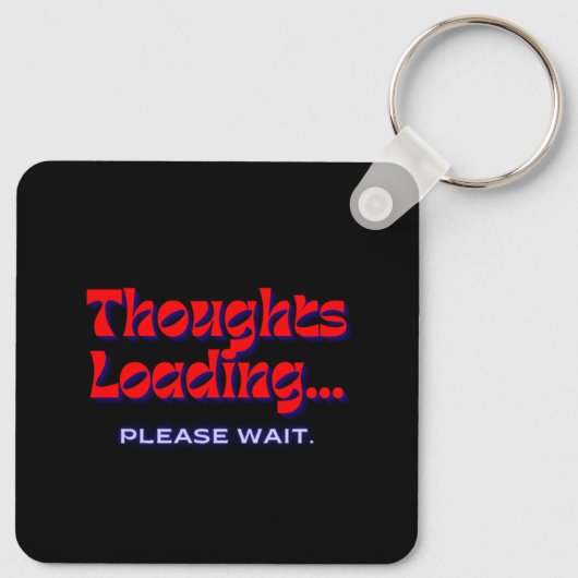 Thoughts Loading | Metal Square Keychain キーホルダー (裏面)