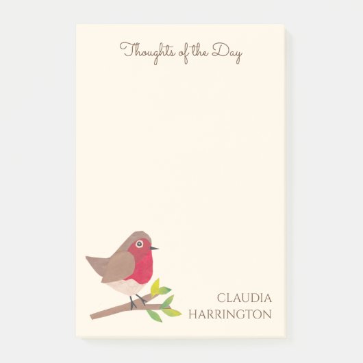 Thoughts of the Dayハンドロビン図解入りの、写真付きの春 ポストイット (正面)