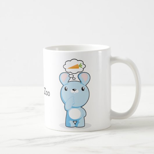 Thoughtul及び空腹なバニーのマグ コーヒーマグカップ (右)