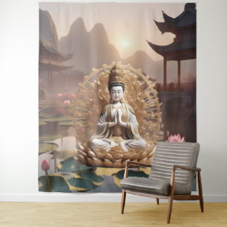 Thousand-Hand Guanyin Chinese Landscape Tapestry タペストリー