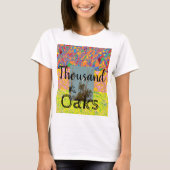 Thousand Oaks with abstract art and eucalyptus &bi Tシャツ (正面)