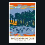 Thousand Palms Oasis Preserve California Vintage  ポスター<br><div class="desc">Thousand Palms Oasis Preserve vector artwork design.</div>