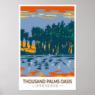 Thousand Palms Oasis Preserve California Vintage ポスター