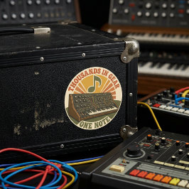 Thousands in Gear, One Note – Lustiger Synth Nerd ラウンドシール