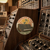 Thousands in Gear, One Note – Lustiger Synth Nerd ラウンドシール