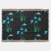 Thow暗い毛布で光っているきのこ スローブランケット (正面)