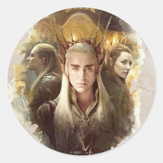 Thranduil、LEGOLAS GREENLEAF™、およびTAURIEL™グラフィック ラウンドシール (正面)