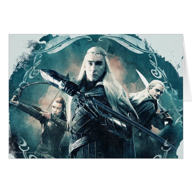 Thranduil、TAURIEL™、およびLEGOLAS GREENLEAF™グラフィック (正面横)