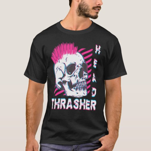 Thrasher Head Shirt Distressed Skull Vintage Skate Tシャツ (正面)