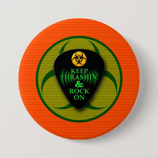 Thrashinおよび石を保って下さい! 缶バッジ (正面)