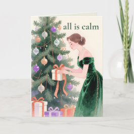 Thread-Painted Art | エメラルド・イヴ モダン・クリスマス シーズンカード