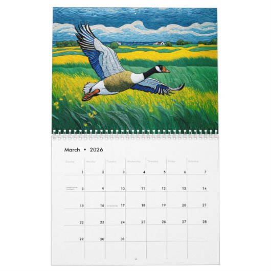 Threaded Seasons – Embroidered Landscapes in Time カレンダー (3月 2026)