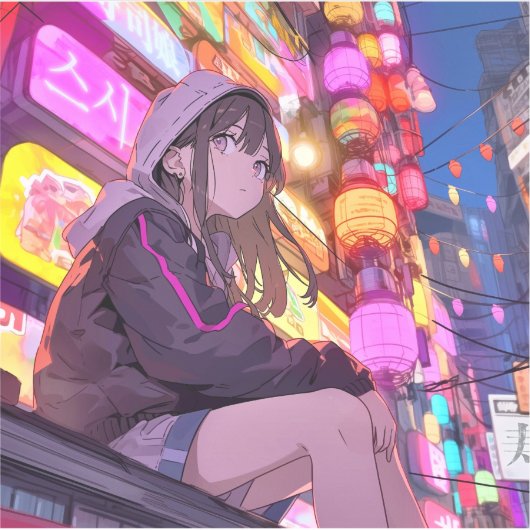 【Threads限定イラスト】寿司娘シール Seal GenerativeAI シール (正面)