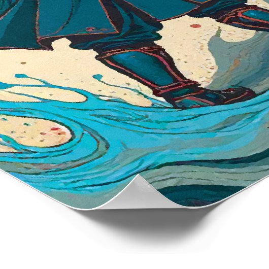 "Threads of War – Cyber Samurai vs Glyph Beast" ポスター (角)