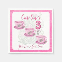 Three お茶の時間です 3歳の誕生日招待状