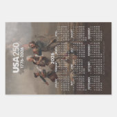 Three 2026 Calendars Celebrating USA 250 america's ラッピングペーパーシート (正面2)