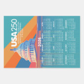 Three 2026 Calendars Celebrating USA 250 america's ラッピングペーパーシート (正面)