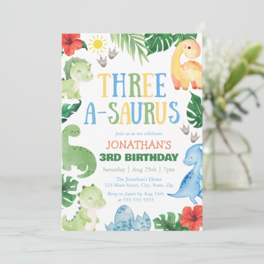 Three A-Saurus Dino 3rd Birthday 招待状 (スタンド正面)
