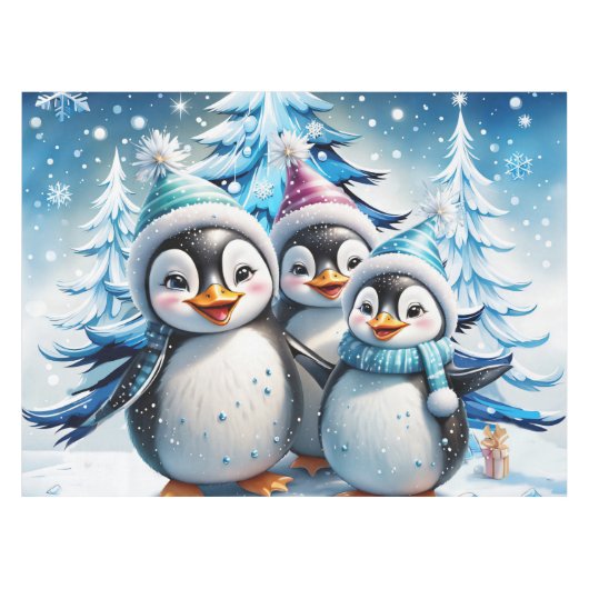 Three adorable penguins テーブルクロス (正面(横))