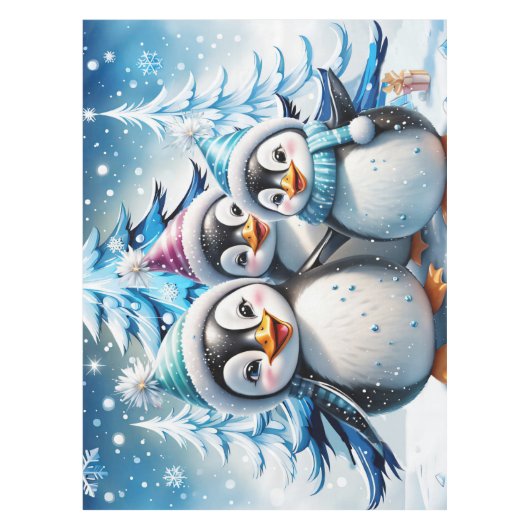Three adorable penguins  テーブルクロス (正面)