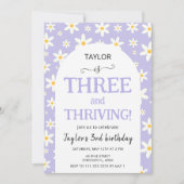 THREE and Thriving Purple Daisy 3rd Birthday 招待状 (正面)