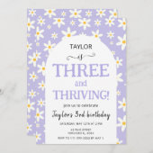 THREE and Thriving Purple Daisy 3rd Birthday 招待状 (正面/裏面)